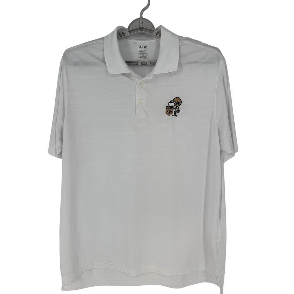 Saints Adidas Golf Polo Shirt Size XL Men’s White With Saints Logo Short Sleeve